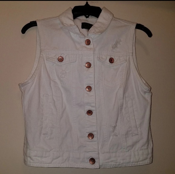 White Jean Vest - Picture 2 of 5
